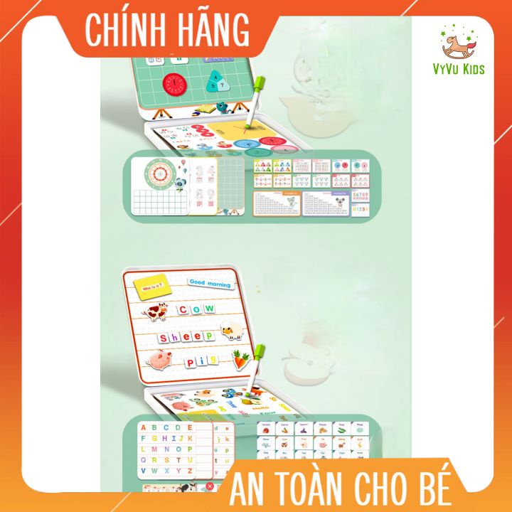 Bộ đồ chơi gỗ xếp hình ghép hình nam châm cho bé nhiều chủ đề đa dạng giúp bé sáng tạo VyVu Kids