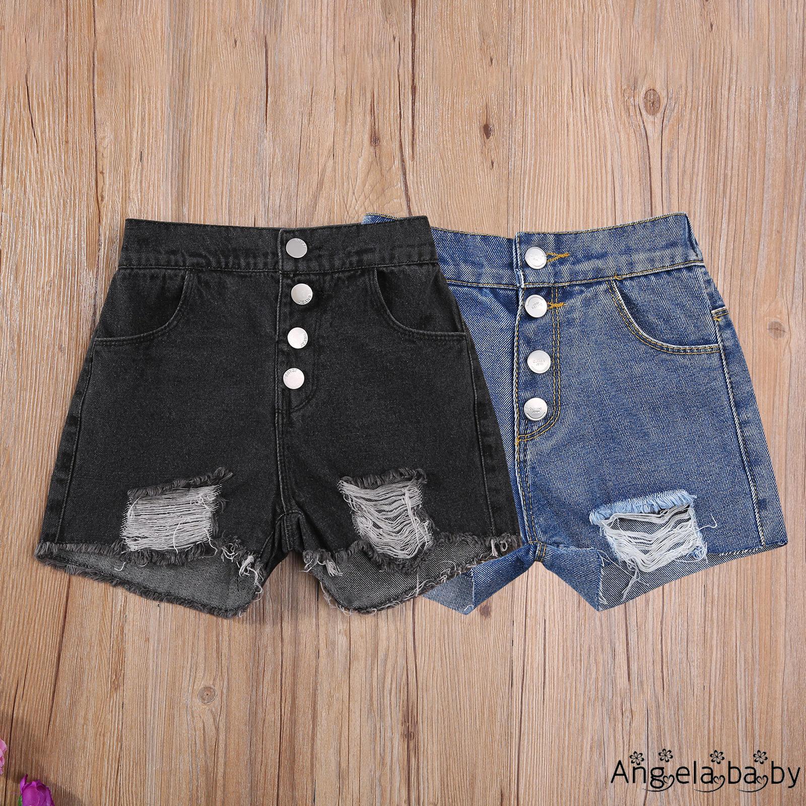 Quần Short Jeans Cá Tính Cho Bé Gái