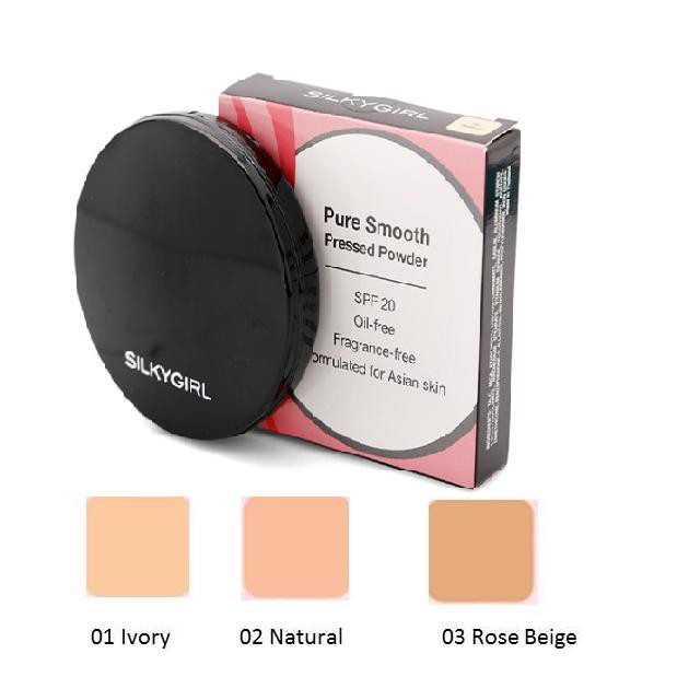 Phấn Phủ Mịn Da Silkygirl Pure Smooth Pressed Powder - 01 Ivory 10g