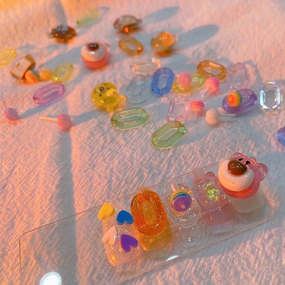 Set 20 Nhẫn Đeo Móng Tay Màu Sắc Ngọt Ngào Thời Trang Mùa Hè Cho Nữ