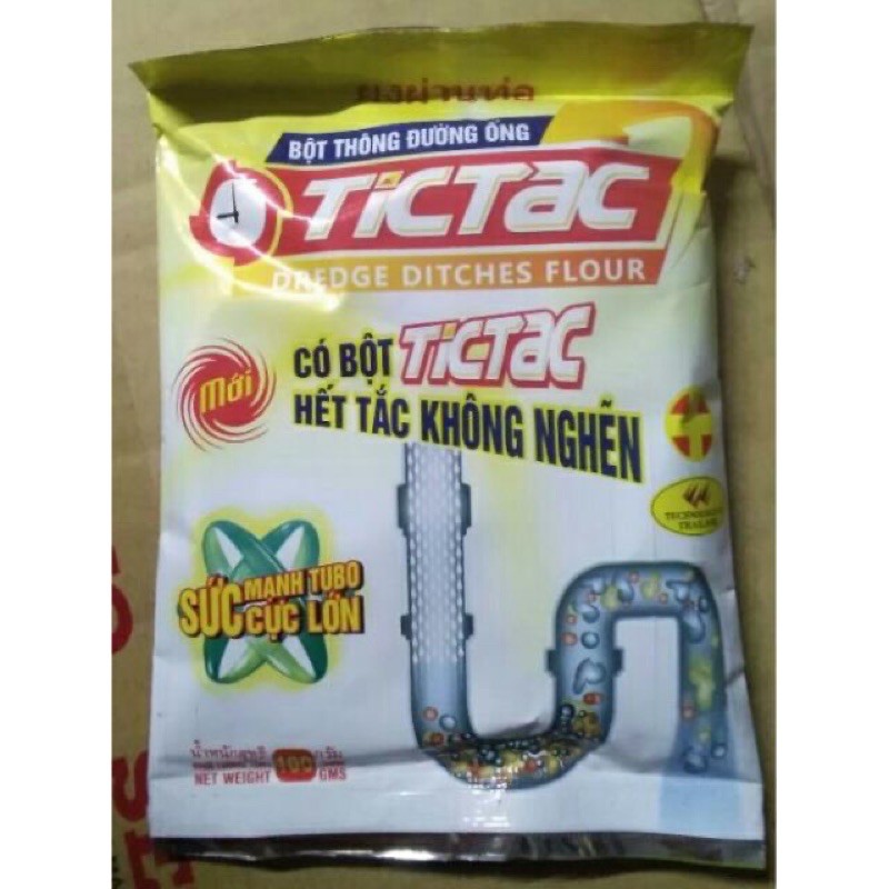 Bột thông tắc đường ống tictac siêu làm sạch