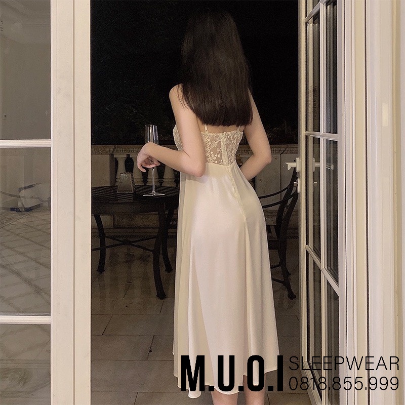 [FREESHIP] Váy ngủ sexy Quảng Châu - Sx 29 Váy ngủ lụa sexy cup ngực kết hoa hot hit cao cấp QUảng Châu Muối Sleepwear