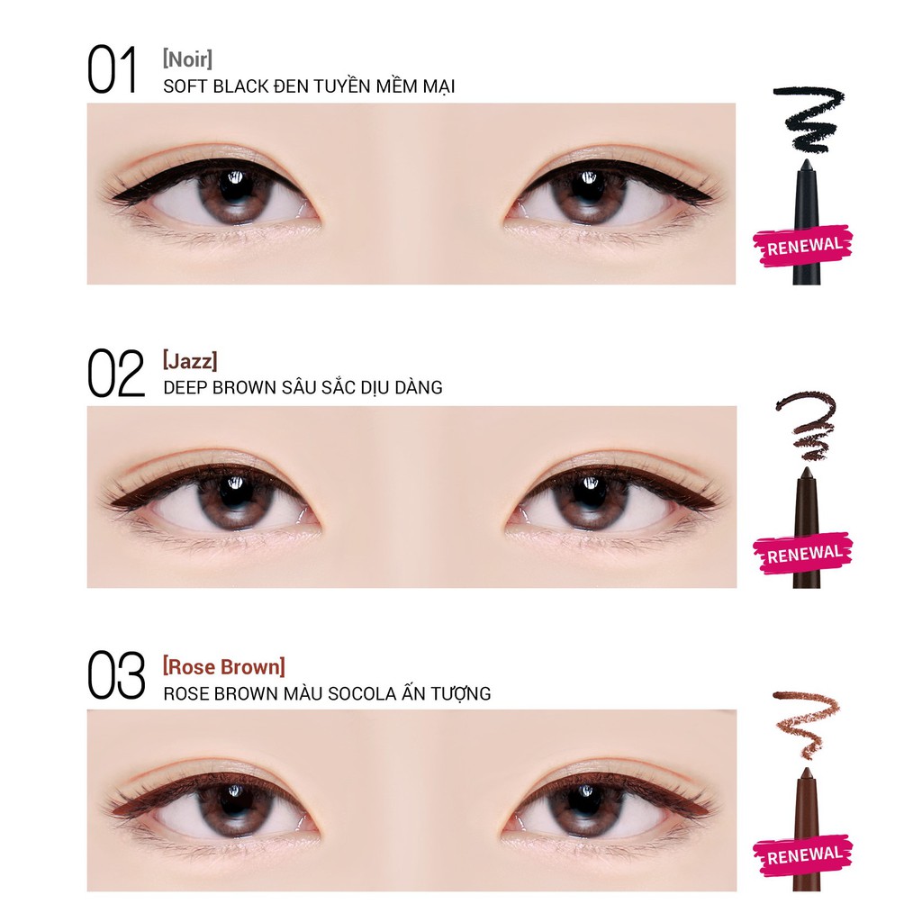 Gel kẻ mắt Bbia Last Auto Gel Eyeliner (10 màu) 0.3g - Bbia Offical Store | BigBuy360 - bigbuy360.vn