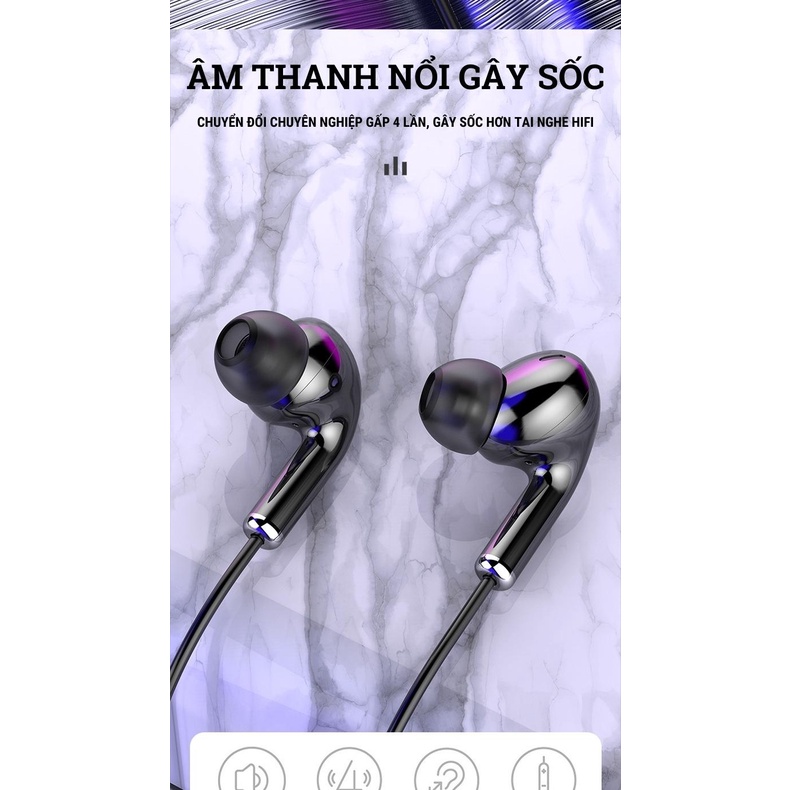 Tai nghe nhét tai có dây có mic lõi tứ Q6 HiFi | Tai nghe nguồn kép lõi tứ, âm thanh nổi, âm thanh vòm chân thực