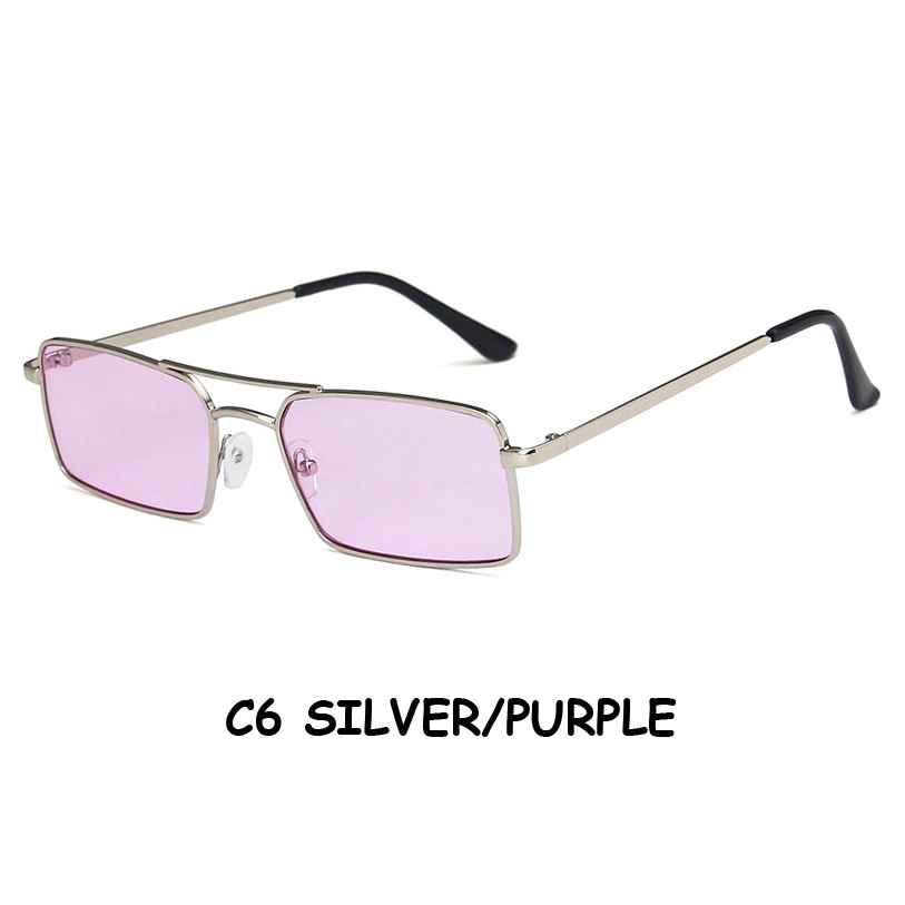 Kính mát hình chữ nhật gọng kim loại thời trang Hàn Quốc