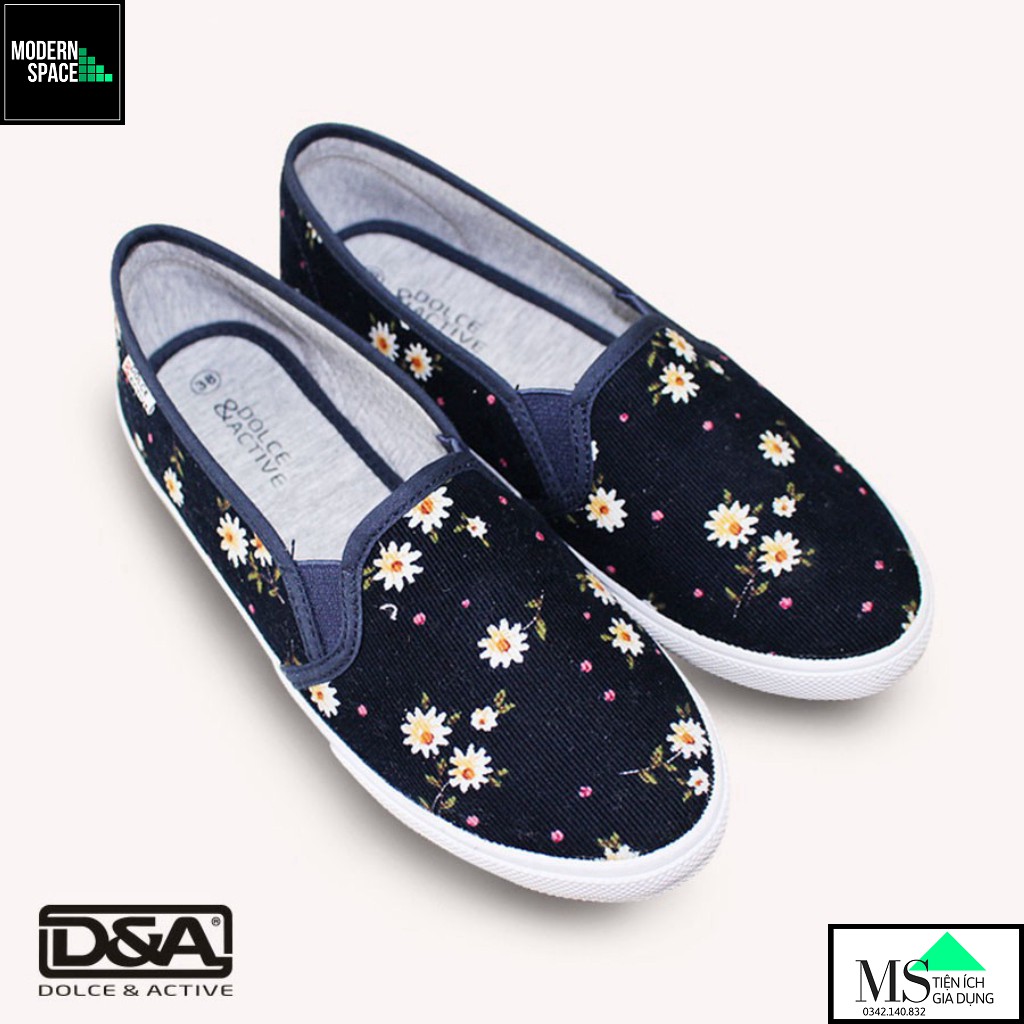 (GIÀY NỮ UDA) Giày Slipon Nữ thời trang D&amp;A L1727 Xanh chàm [CHÍNH HÃNG]