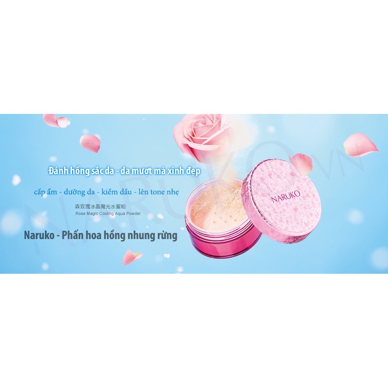 (CHÍNH HÃNG) NARUKO PHẤN CẤP ẨM MÁT LẠNH HOA HỒNG NHUNG RỪNG ROSE MAGIC COOLING AQUA POWDER 8g