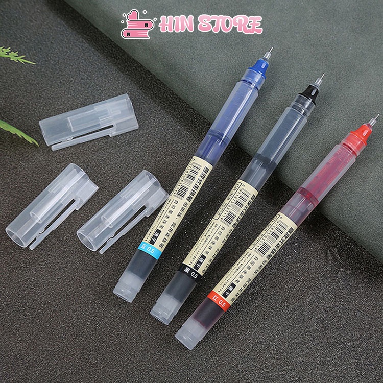 Bút Mực Gel Nước Muji HIN B22 Ngòi 0.5mm Dung Tích Lớn, Khô Nhanh, Nét Chữ Đẹp, Văn Phòng Phẩm,Đồ Dùng Học Tập Dễ Thương