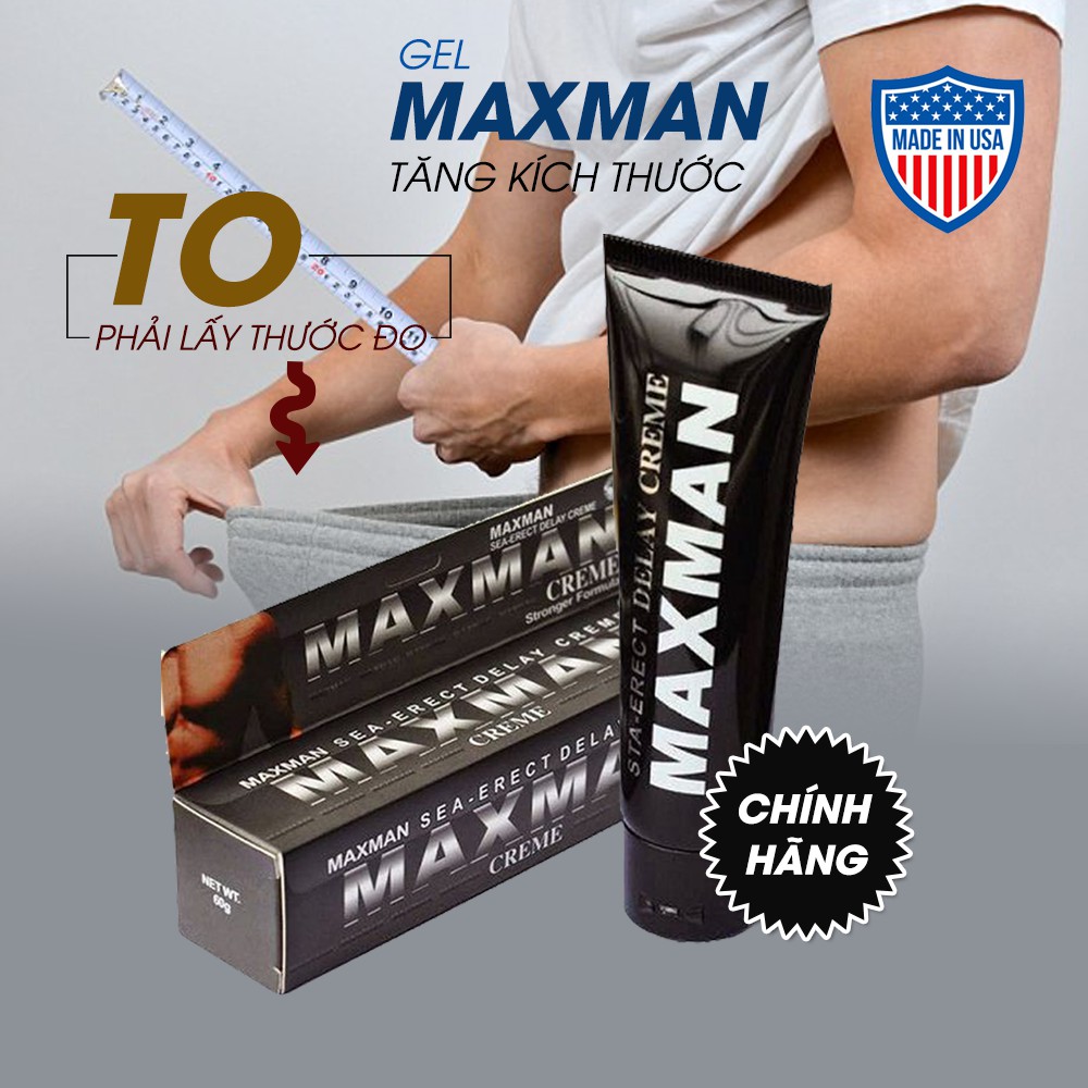 [HÀNG USA] Gel Maxman 60 ml Tăng Kích Thước Dương Vật, Bôi Trơn, Kéo Dài Thời Gian Quan Hệ.