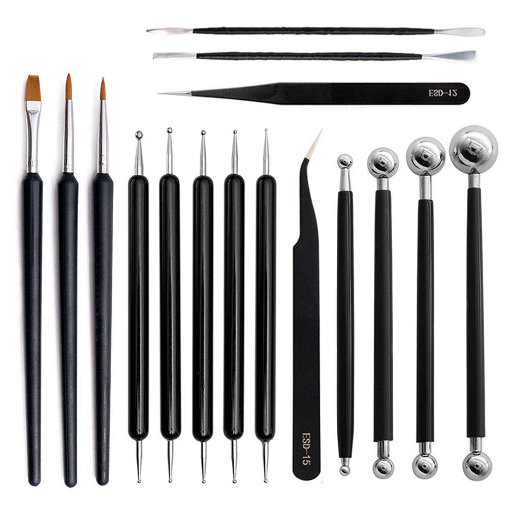 LONTIME Set 16 Bút Đầu Nhọn Làm Gốm Sứ Thủ Công