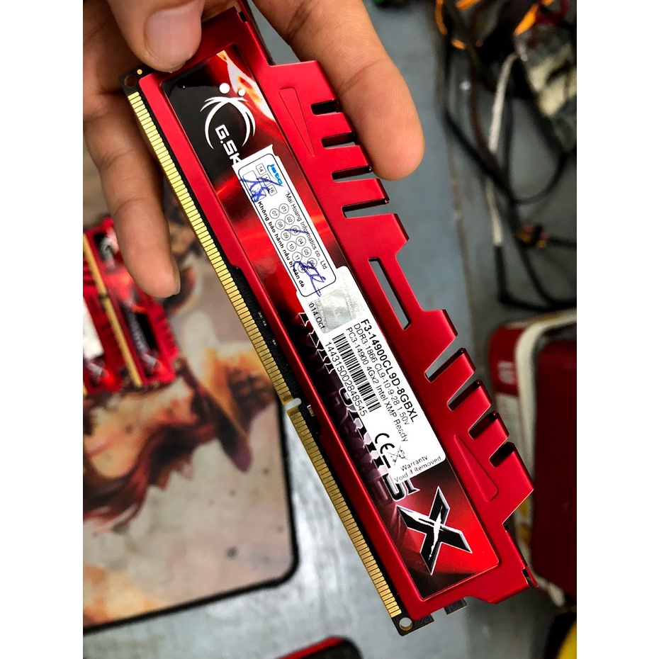 Ram 4Gb Bus 1600/ Bus 1866 Gskill RipJaws tản nhiệt thép màu đỏ - Hàng bóc máy