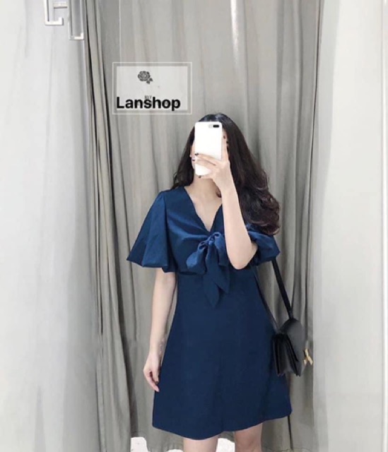 Váy cổ V buộc nơ ngực cho nữ | BigBuy360 - bigbuy360.vn