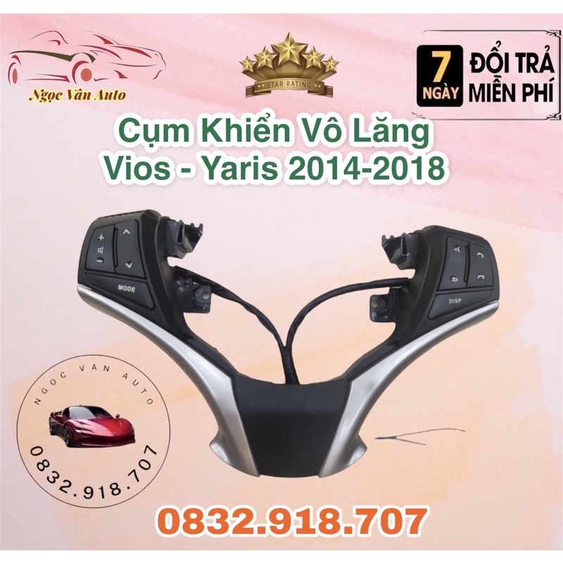 Khiển vô lăng theo xe Vios + Yaris 2014 - 2018 cắm zin 100% có kỹ thuật viên hướng dẫn lắp đặt