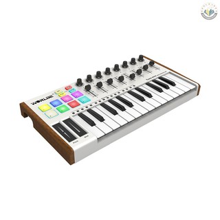 Bộ điều khiển MIDI bàn phím USB WORLDE TUNA MINI 25 phím di động có 8 miếng đệm kích hoạt đèn nền RGB giắc cắm 6.35mm