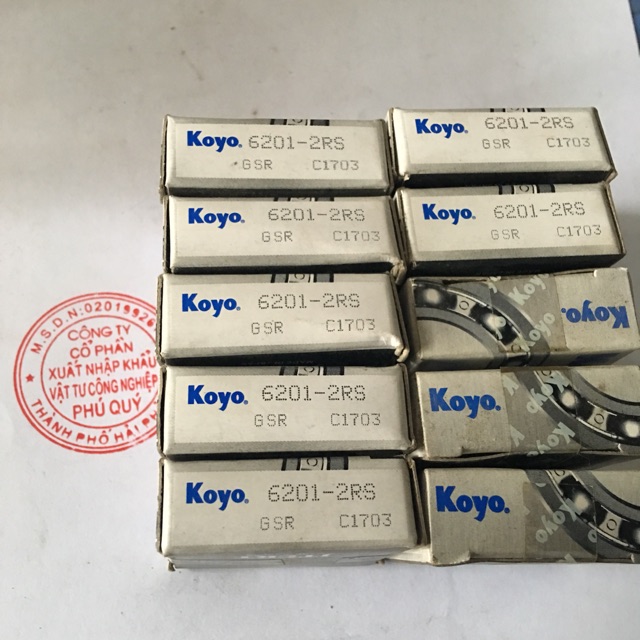 Combo 10 vòng bi, bạc đạn Koyo 6201 - 2rs