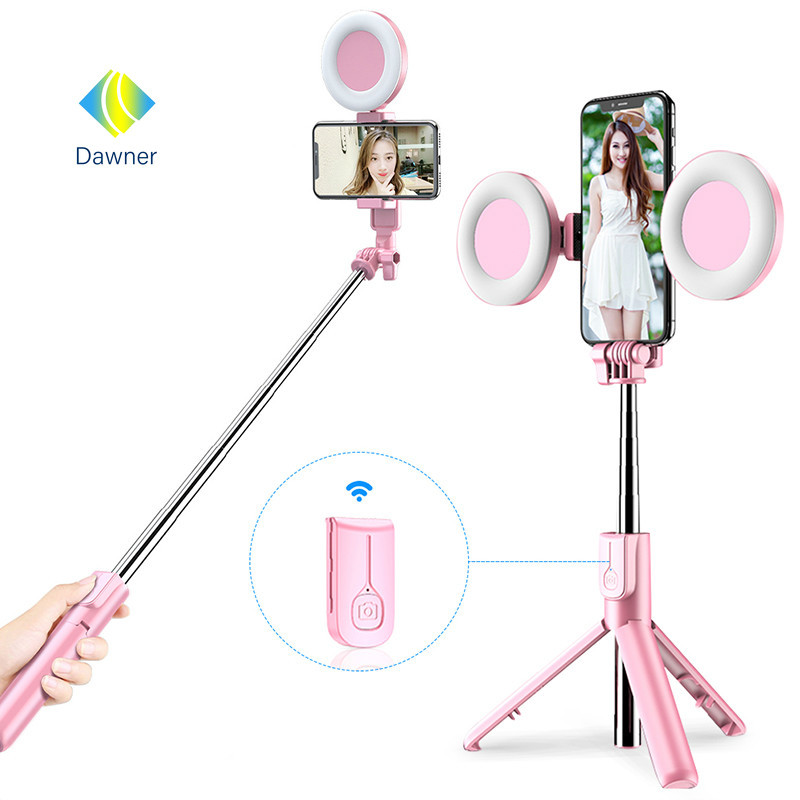Gậy Chụp Hình Tự Sướng Không Dây Có Đèn Led Làm Giá Đỡ Ba Chân Cho Iphone Xiaomi Huawei Android
