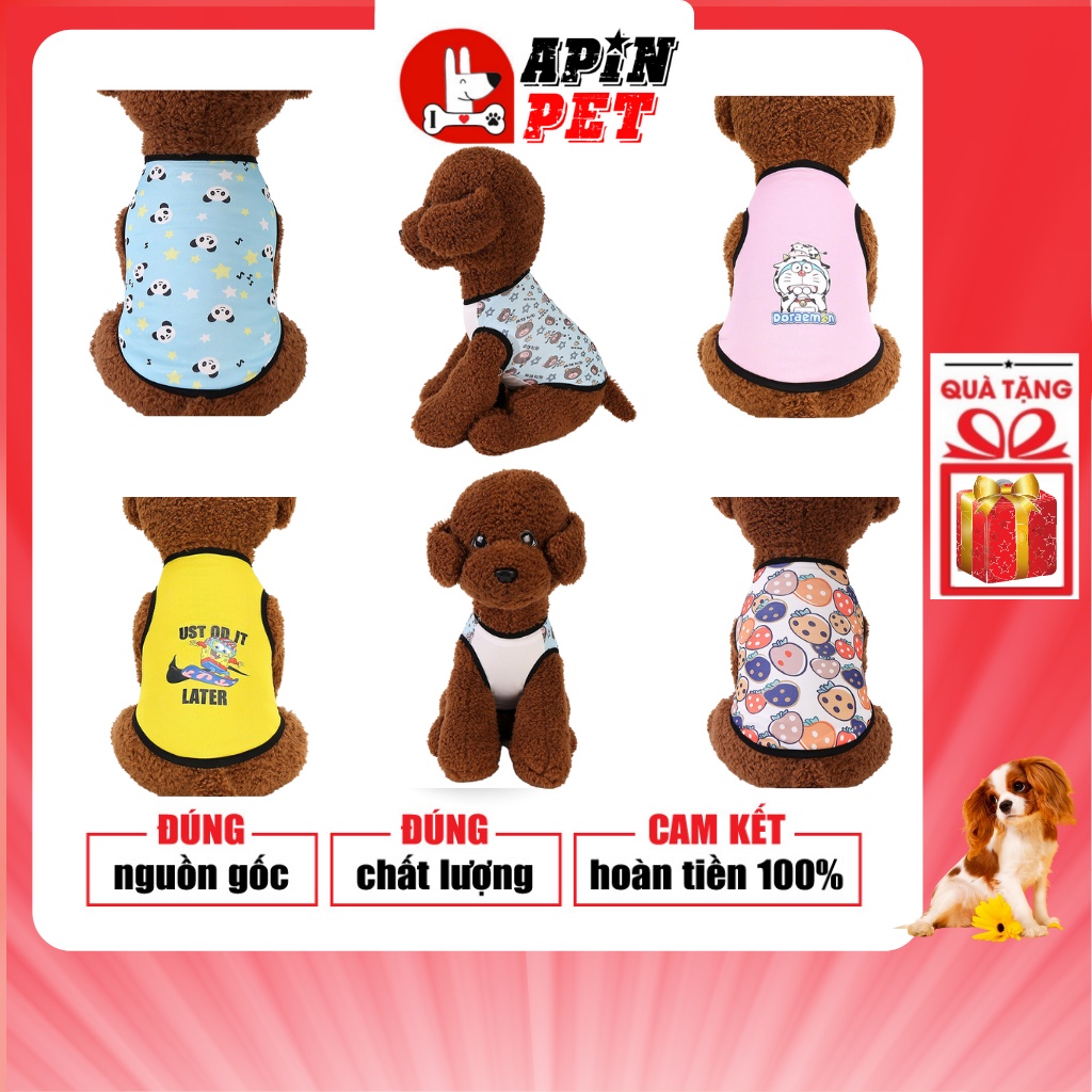 Đồ Cho Chó Mặc Tết Thích hợp Cho Chó Phốc Sóc Poodle Chó Nhỏ Mùa Hè in Hình Ngộ Nghĩnh,Co giãn tốt ,Size XS-XL