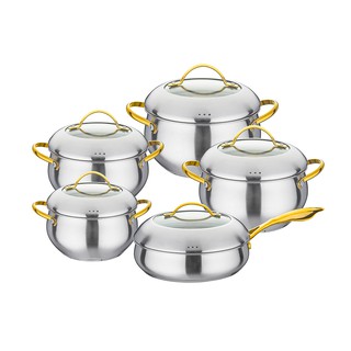 Bộ 5 nồi chảo inox 304 đế từ 3 lớp Taka TKC05A