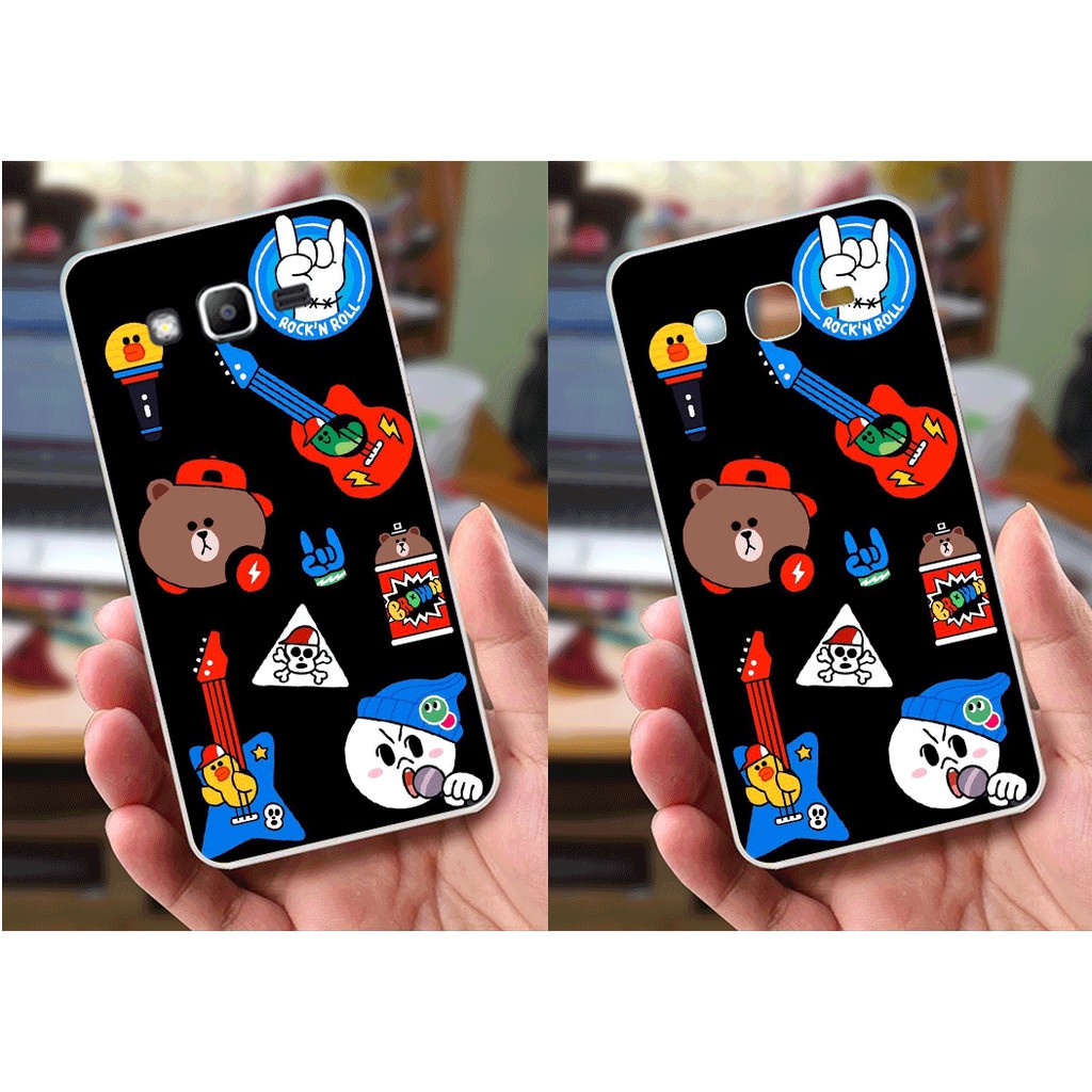 Ốp lưng Samsung J2 Prime / Grand Prime (dẻo viền trắng trong) - Hình Gấu Brown, Gấu Trúc , Heo Con