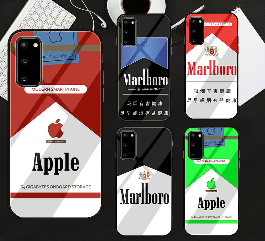 2021 Boutique Phone Case Huawei Y6 Y9 Prime Mate 20 Honor 8X 9 10 Lite Pro 2018 2019 Glass case Marlboro P02