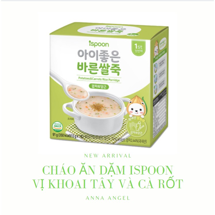 Cháo ăn dặm hữu cơ ISPOON cho bé từ 6m+ (chính hãng Hàn Quốc)