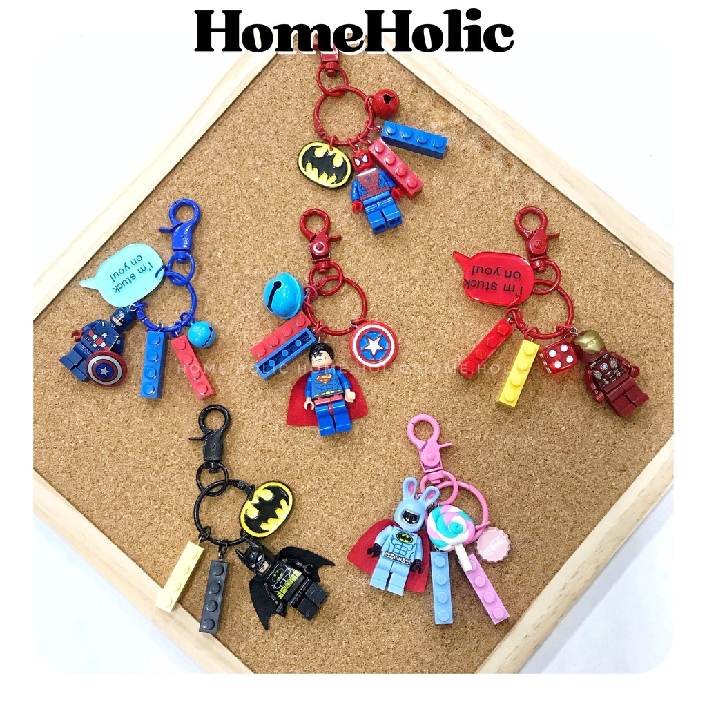 Móc Khoá Balo Túi Xách Chìa Khoá Lego Siêu Anh Hùng Superheroes