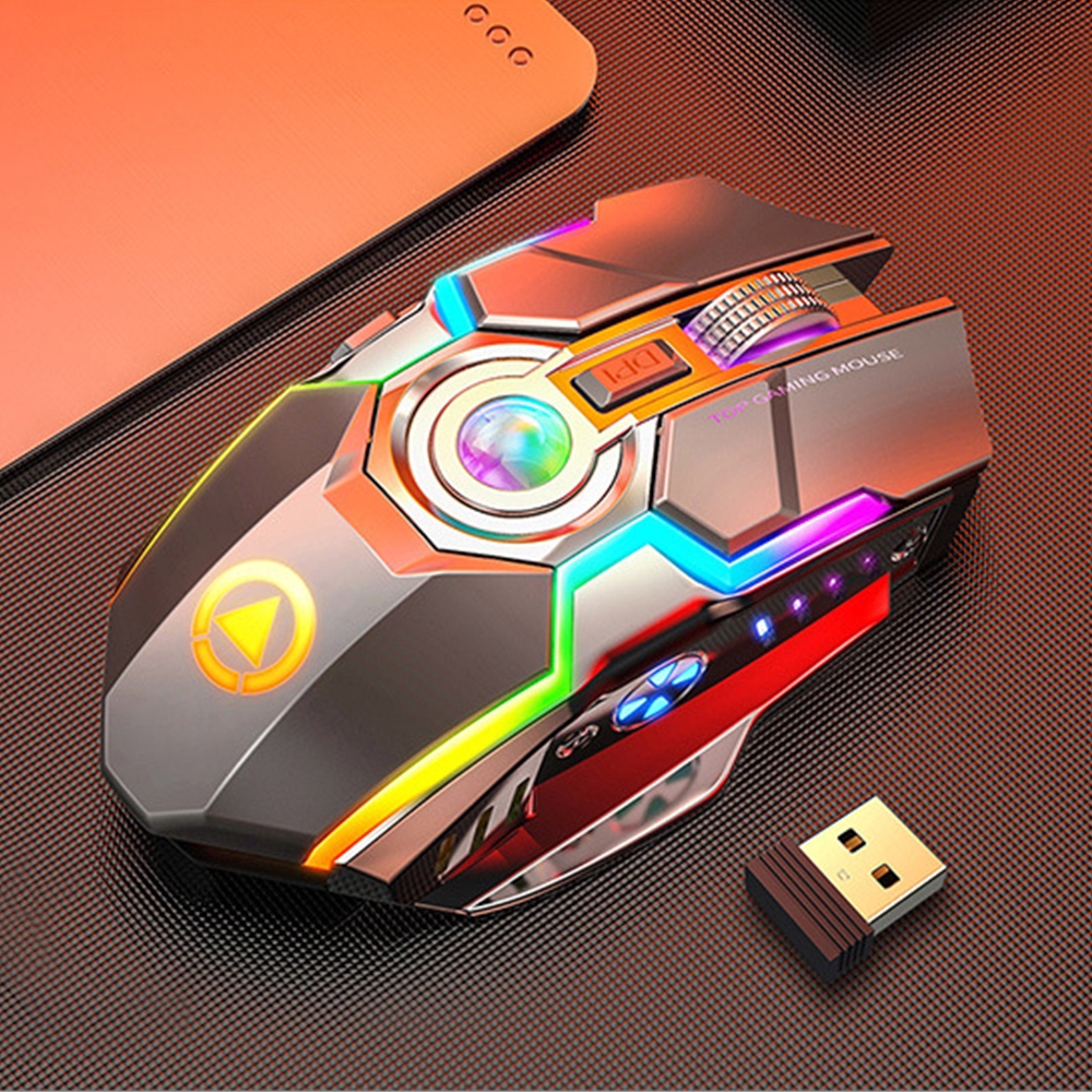 RGB Wireless Gaming Mouse Rechargeable Silent Mouse  Ergonomic 7 Keys Backlit 1600 DPI LED Backlit Mice For Computer PC