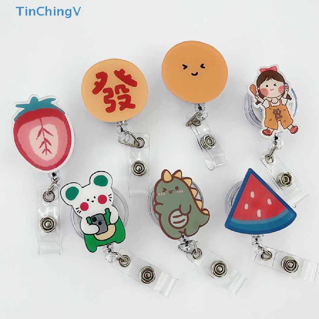 [TinChingV] Kẹp Giữ Thẻ ID Huy Hiệu Hình Gấu Đáng Yêu Bằng Acrylic Có Thể Thu Gọn Cho Học Sinh Y Tá [Mới]