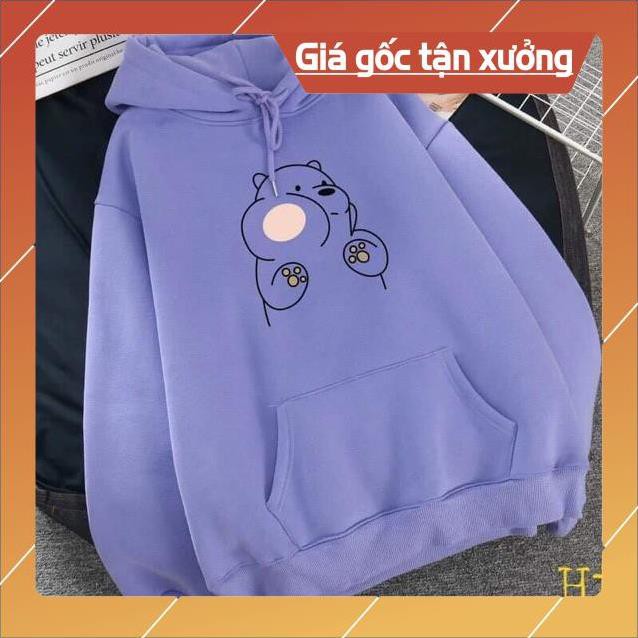 Áo hoodie gấu nam nữ freesize form thụng cánh rơi chất nỉ bông lót lông nhẹ unisex in 3D giá rẻ nhất ˇ ) .