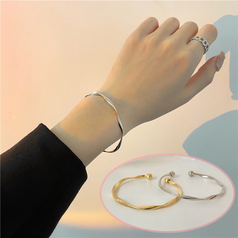 ✨✨Vòng Đeo Tay Dạng Hở Kiểu Gợn Sóng Đơn Giản Cho Nữ