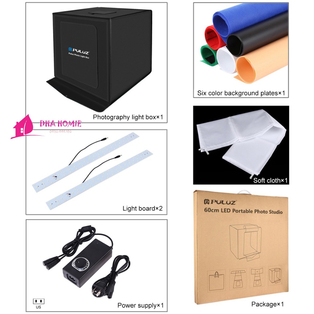 HỘP CHỤP ẢNH SẢN PHẨM PULUZ - BOX CHỤP HÌNH SẢN PHẨM VẢI NYLON KHUNG THÉP TIỆN LỢI ĐA NĂNG
