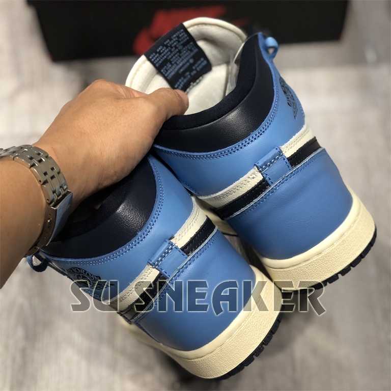 Giày Jordan Obsidian Xanh Than Gót Xanh Dương Cao Cổ Nguyên Bản SC SUSNEAKER ( Full Box Kèm Dây Phụ )