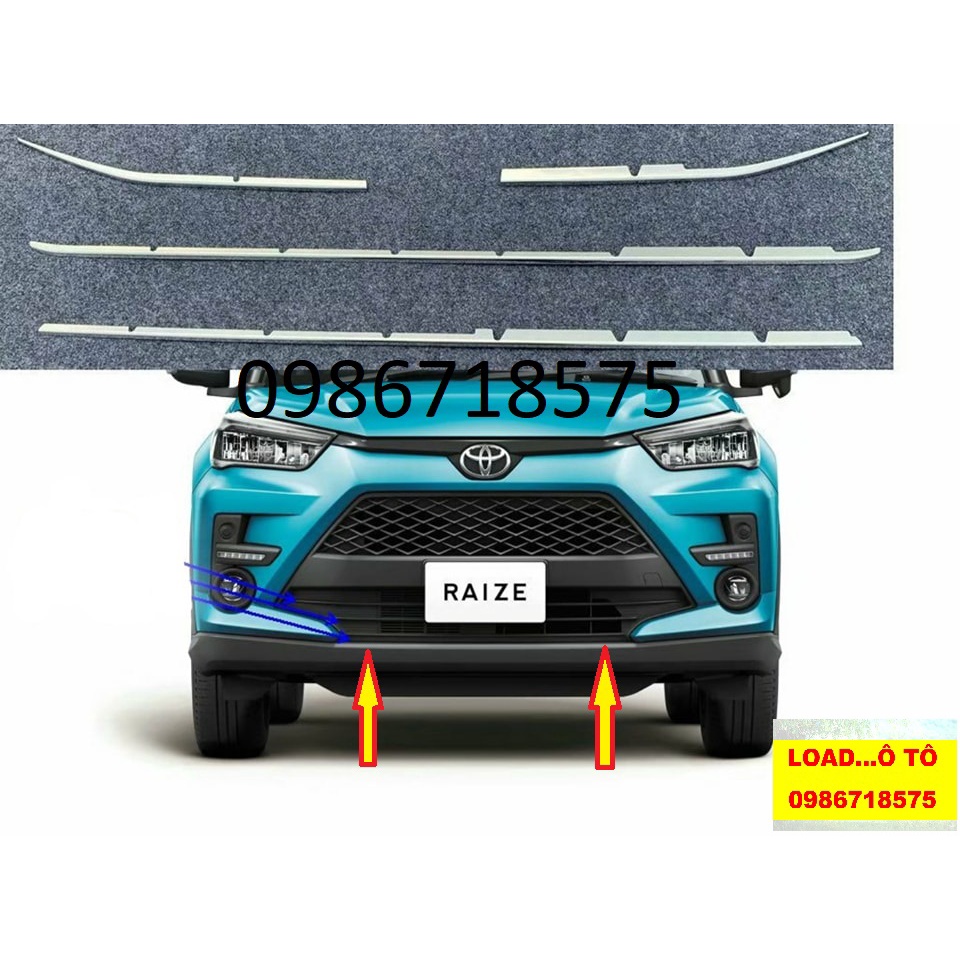 Ốp Mặt Ca lăng Dưới Xe Toyota Raize 2022-2021 Mạ Cao Cấp Nhất Thị Trường