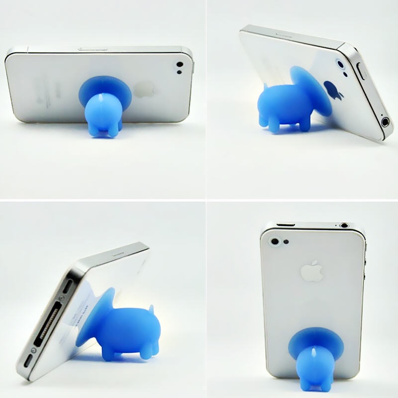Set 3 Giá Đỡ Điện Thoại Bằng Silicon Hình Chú Heo Đáng Yêu