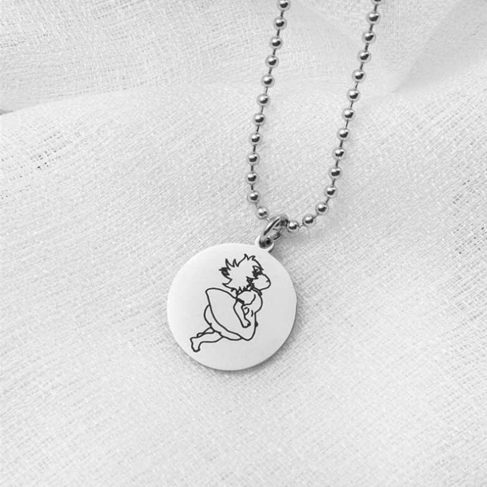 Vòng cổ Bằng Thép Không Gỉ Mặt Đồng Xu In Họa Tiết Hoạt Hình Phong Cách Hàn Quốc Cổ Điển Thời Trang Cho Nữ