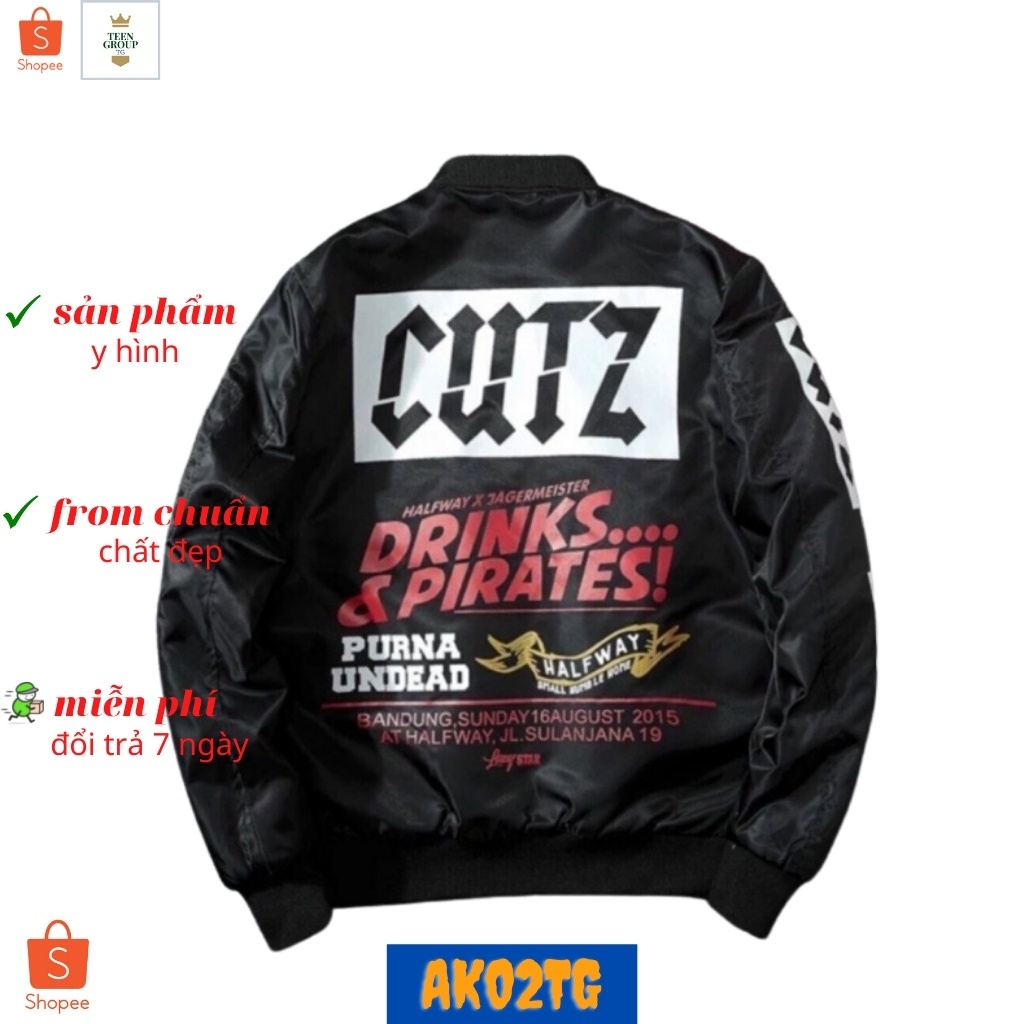 Áo khoác nam tenji ak02tj ao khoác dù cutz họa tiết cá tính trẻ trung năng động tenji store 4 (44 - 74kg)