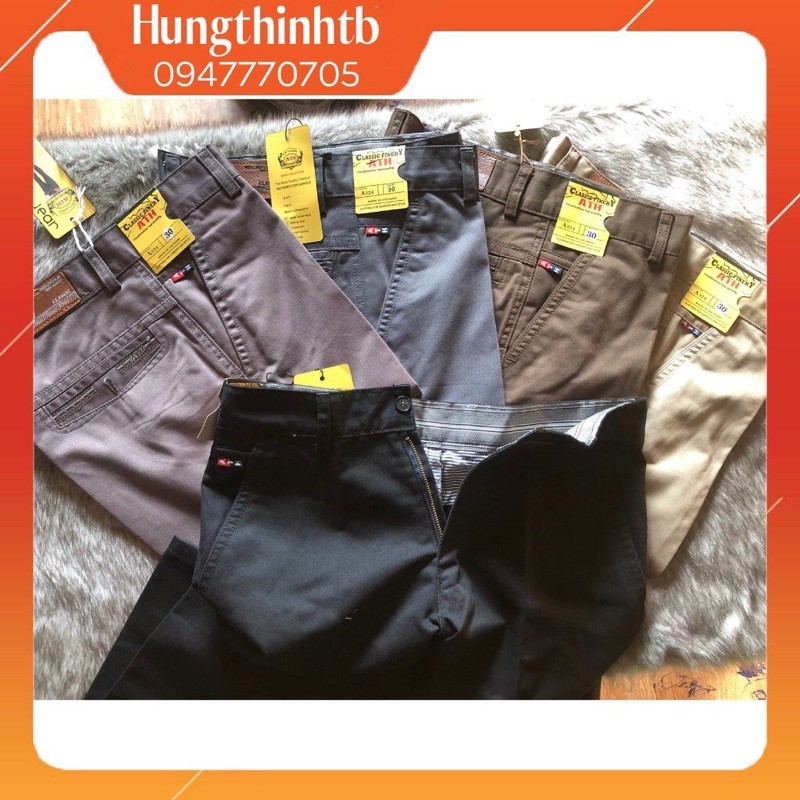 Quần kaki trung niên ống đứng cao cấp, quần kaki nam công sở ống suông vải dày đẹp hình thật chuẩn shop