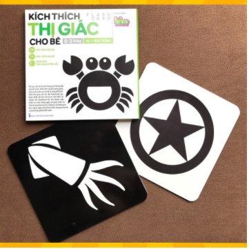 [Ko thấm nước] Bộ 20 Thẻ Kích thích Thị giác và Não phải cho bé từ 0-36 tháng, Khổ 21x21cm, In 2 mặt