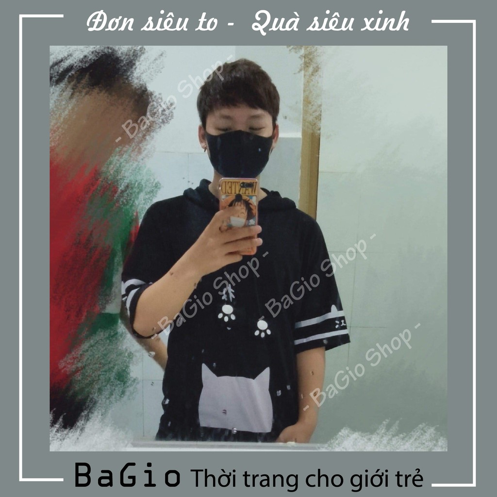 Áo phông hoodie cotton - áo thun unisex tay ngắn mùa hè in hình mèo cún | BigBuy360 - bigbuy360.vn