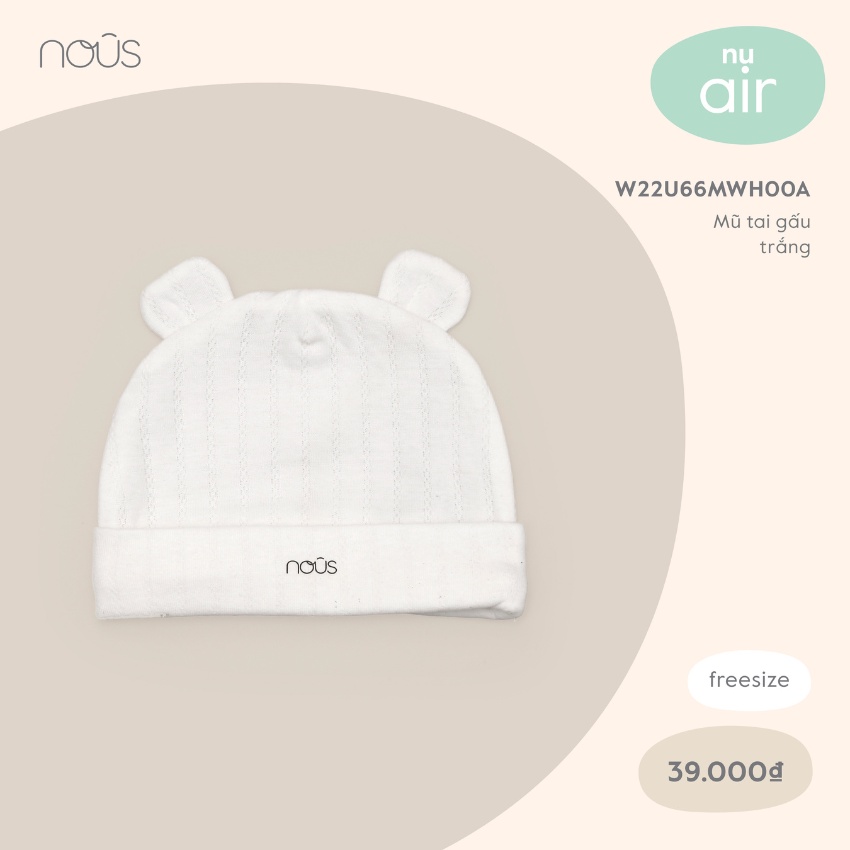 Set bao tay, bao chân, yếm, mũ Nous nguyên set cho bé sơ sinh