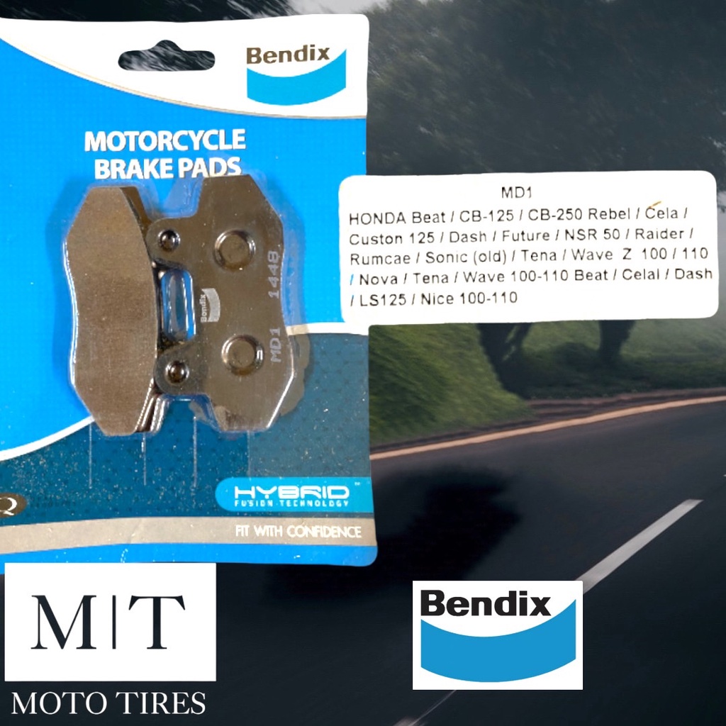 Má phanh BENDIX MD1 HONDA Beat I CB-125 / CB-250 Rebel / Cela l Custon 125 / Dash / Future / NSR 50