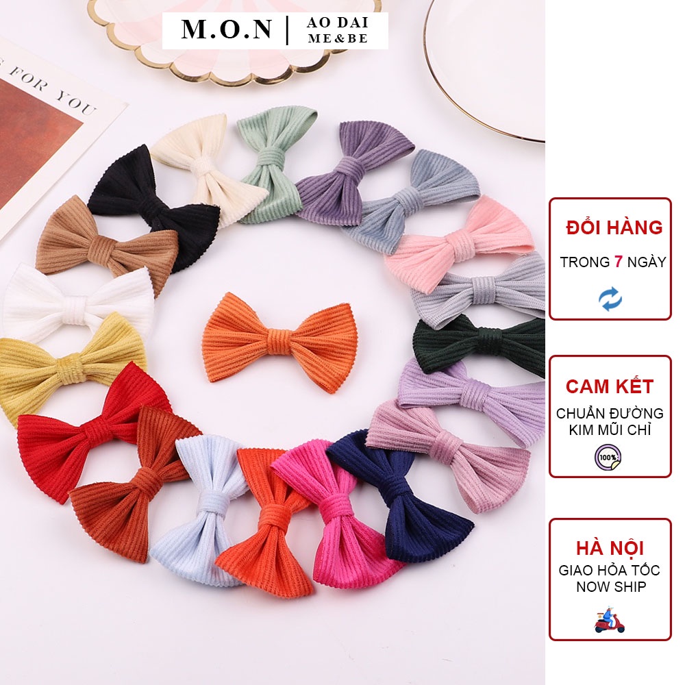Kẹp Tóc Nơ Vải Thủ Công Xinh Xắn Cho Bé Gái