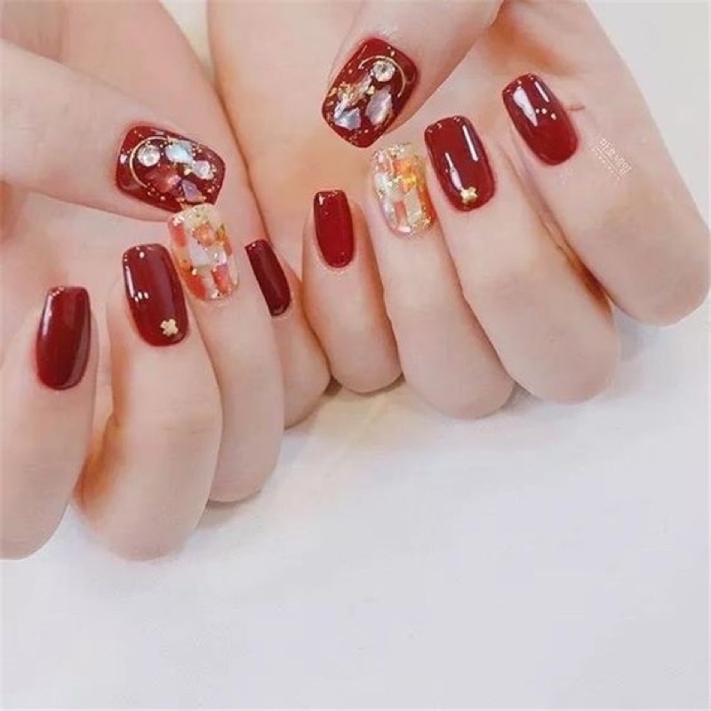 Xà cừ 12 màu khay dài làm Nail Hàn siêu đẹp