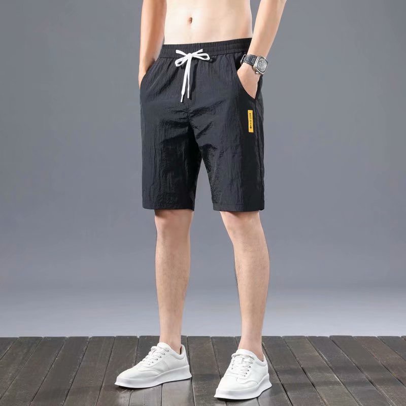 Quần Short Thể Thao Bằng Lụa Lạnh Siêu Mỏng Thoáng Khí Nhanh Khô Dáng Rộng Thời Trang Mùa Hè Cho Nam