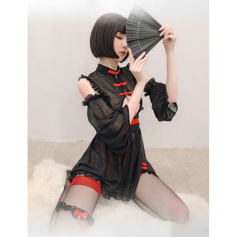 Cosplay Trung Hoa | Váy Voan Hầu Gái Hở Ngực • QR746 | BigBuy360 - bigbuy360.vn