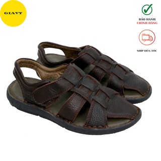 Giày sandal nam bít mũi, giày da trung niên SU3315 - GIÀY GIAVY