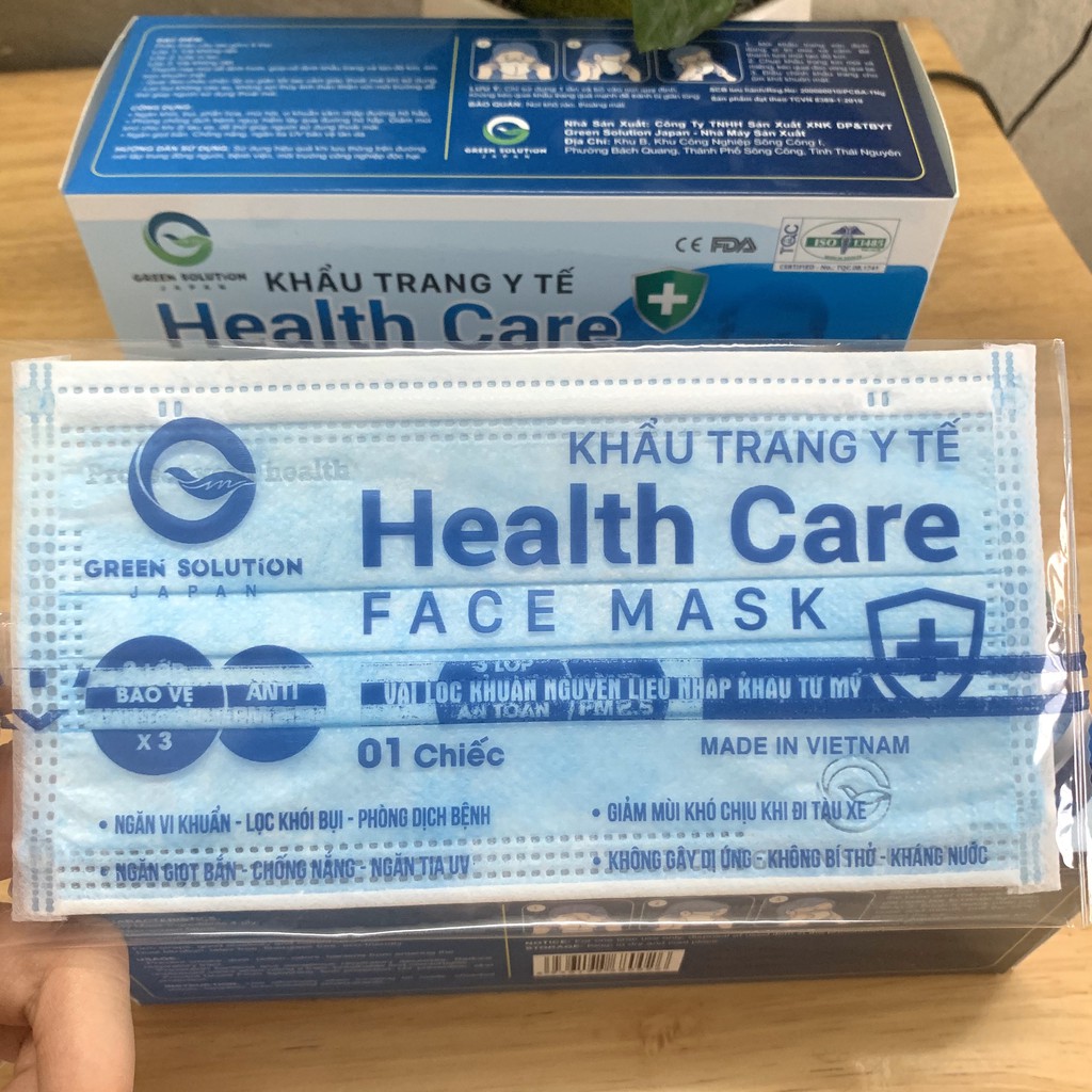 Khẩu trang y tế 3 lớp Kháng khuẩn Health Care