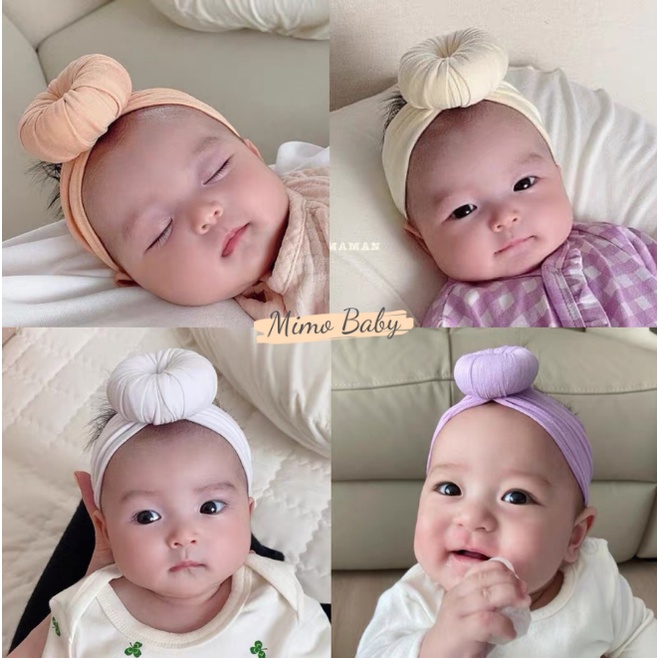 Băng đô thun bản to mẫu xoắn ốc siêu dễ thương cho bé gái BD48 Mimo Baby