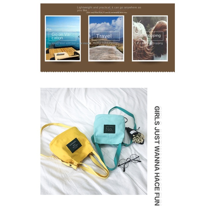 Túi Đựng Hộp Cơm Trưa Mini Vải Bố Có Dây Đeo Vai Có Thể Điều Chỉnh