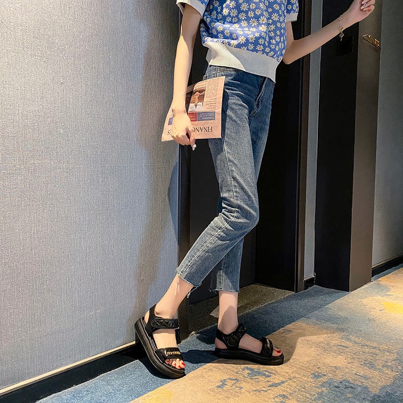 Giày Sandal Thể Thao Đế Dày Thời Trang Mùa Hè Phong Cách Hàn Quốc Cho Nữ